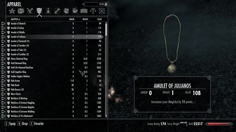 Skyrim Unlimited Rings and Amulets SSE .